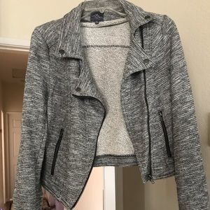 Cropped terry motto jacket